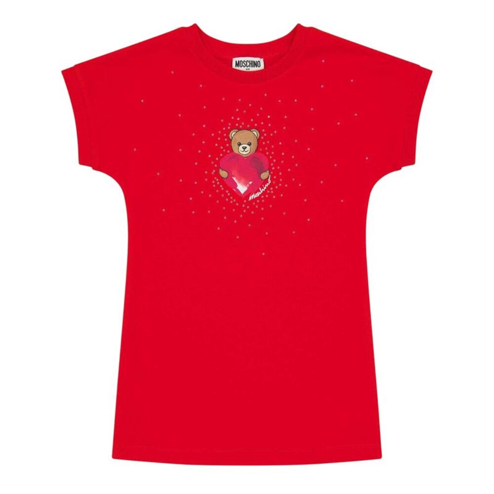 Moschino Childrens/Kids Logo T-Shirt Dress / Poppy Red